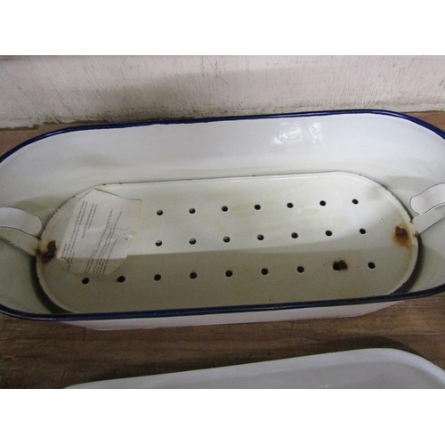 97 - WHITE ENAMEL FISH KETTLE