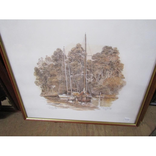 163 - FRAMED WATERCOLOURS AND PRINTS TO INCL MAPLE FRAMED