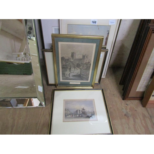 168 - FRAMED PRINTS AND ENGRAVINGS, MAP