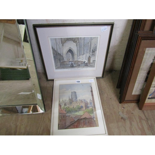 168 - FRAMED PRINTS AND ENGRAVINGS, MAP