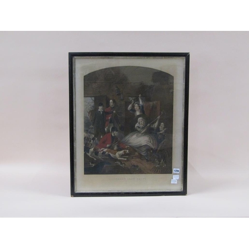 1206 - F/G VICTORIAN COLOURED PRINT - RENARDS LAST SHIFT, F/G 68CM X 54CM