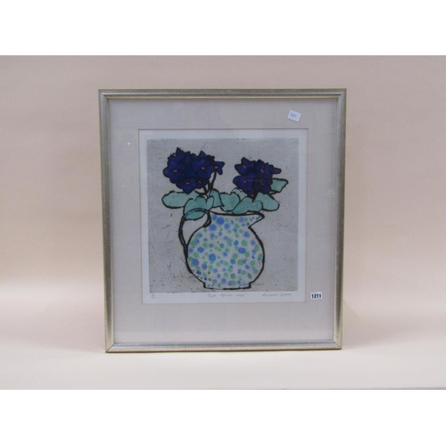 1211 - RICHARD SPAVE - PURPLE AFRICAN VIOLET, COLOURED PRINT 68/150, F/G, 46CM X 44CM