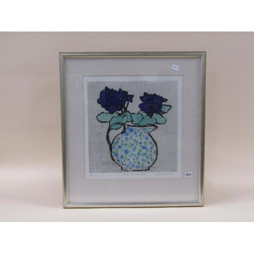 1211 - RICHARD SPAVE - PURPLE AFRICAN VIOLET, COLOURED PRINT 68/150, F/G, 46CM X 44CM