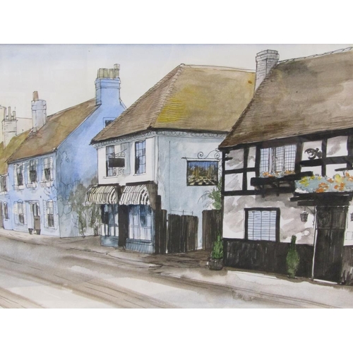 1233 - SANDRA FRANCIS - COOKHAM HIGH STREET, BERKSHIRE, SIGHED WATERCOLOUR, F/G, 28CM X 40CM