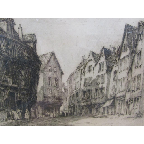 1234 - H.B HUGGITT - LATE C18/EARLY 19C NORTHERN CITY HIGH STREET, B&W ENGRAVING, 24CM X 26CM