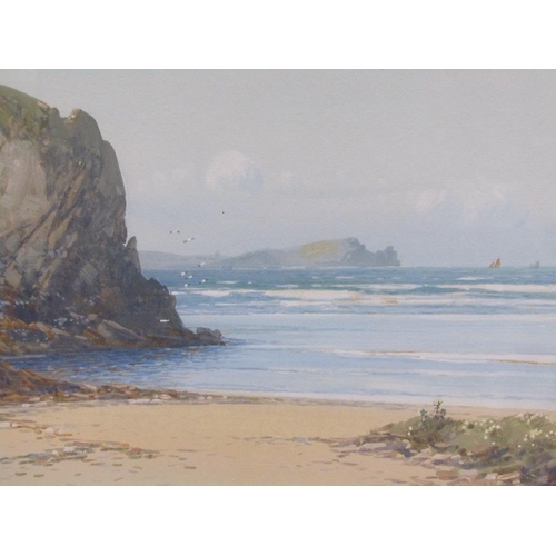 1245A - F.T WIDGERY - PAIR, NORTHERN LANDSCAPE & ROCKY COASTAL SCENE, SIGNED WATERCOLOURS, F/G, 18CMX 28CM