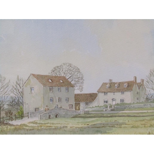 1259 - H.H GREENWOOD 88 - WATCHING THE STREAM DRIFT BY CUDDESDON MILL, SIGNED WATERCOLOUR F/G, EACH 22CM X ... 