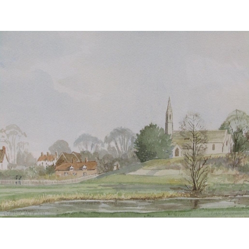 1259 - H.H GREENWOOD 88 - WATCHING THE STREAM DRIFT BY CUDDESDON MILL, SIGNED WATERCOLOUR F/G, EACH 22CM X ... 