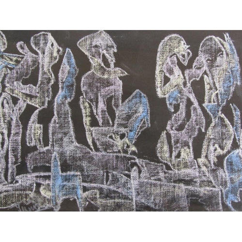 1262 - SIGNED INDISTINCTLY - SERIES OF THREE CHALK DRAWINGS ON PAPER, EACH F/G, 20CM X 29CM