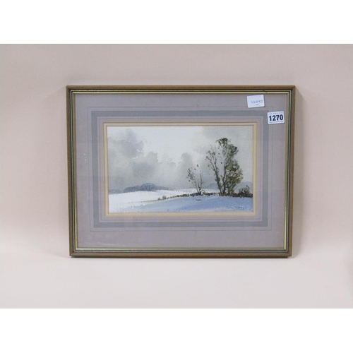 1270 - COLIN TUFFREY - WINTER SCAPE, SIGNED WATERCOLOUR F/G, 17CM X 27CM