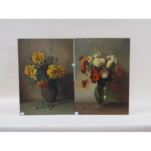 1283 - A. MOHSENI - PAIR, OIL ON CANVAS, VASE OF FLOWERS, EACH 70CM X 50CM