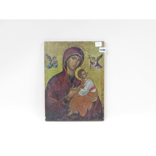 1290 - COLOURED PRINT FROM PERPETUAL SUCCOUR CRETAN 16C - 39CM X 29CM