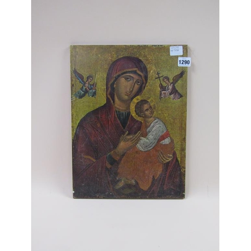 1290 - COLOURED PRINT FROM PERPETUAL SUCCOUR CRETAN 16C - 39CM X 29CM