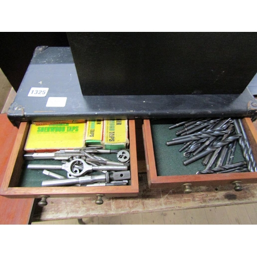 1325 - SIX DRAWER CHEST OF MIXED METAL ENGINEERING AND OTHER TOOLS