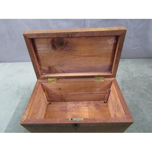 1372 - OAK TEA CADDY BOX, 28CM W