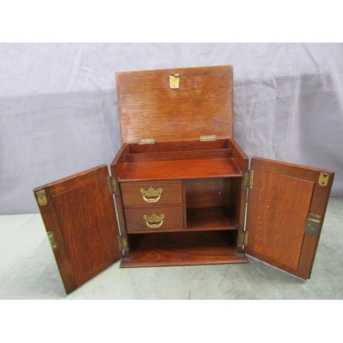 1444 - EARLY 20C OAK SMOKERS CABINET, 28CM W