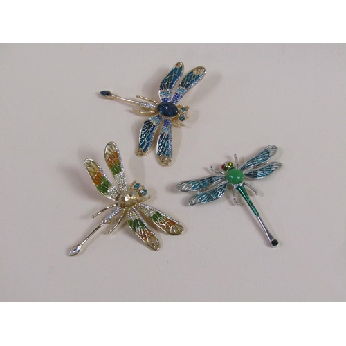 1552 - THREE DRAGONFLY BROOCHES