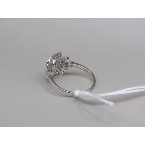 1659 - 18ct ART DECO STYLE DIAMOND RING SIZE M