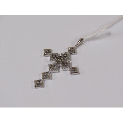 1669 - SILVER FANCY DIAMOND CROSS