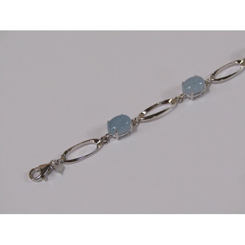 1670 - SILVER AQUAMARINE BRACELET