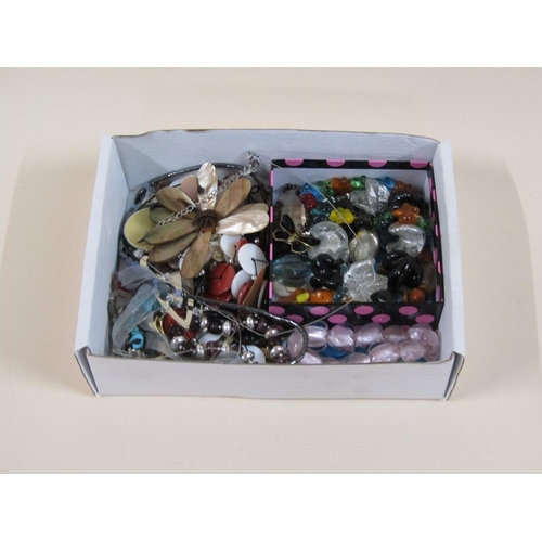 1695 - BOX OF MIXED COSTUME JEWELLERY