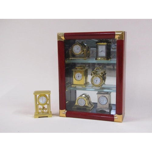 1700 - SMALL COLLECTION OF BRASS MINIATURE MANTEL CLOCKS