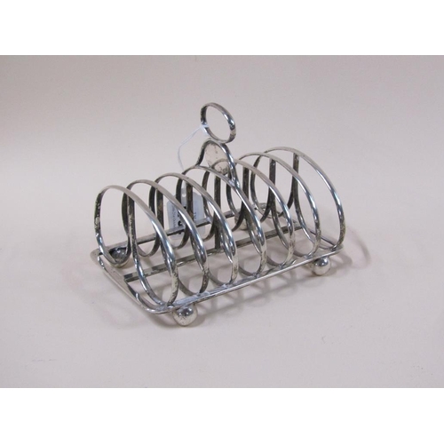 1732 - VICTORIAN SILVER TOAST RACK, RICHARD WILLIAM ELLIOT, LONDON 1842, 12ozt