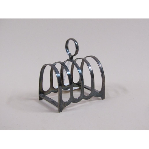 1738 - EDWARDIAN SILVER TOAST RACK, 2.3ozt