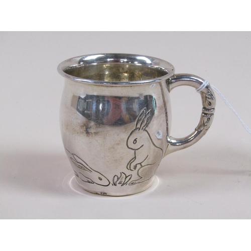 1745 - TWO CONTINENTAL SILVER TANKARDS 3.7ozt