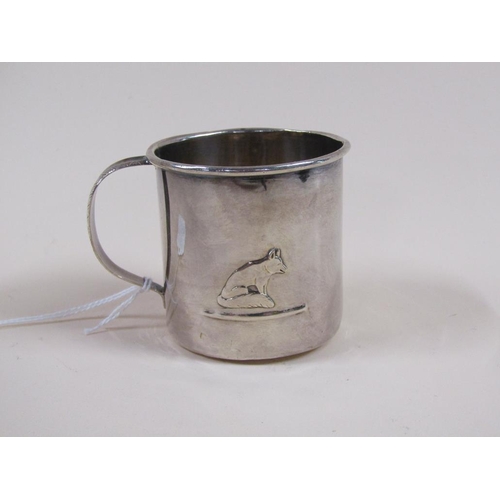 1745 - TWO CONTINENTAL SILVER TANKARDS 3.7ozt