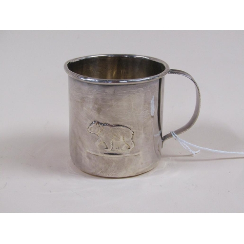 1745 - TWO CONTINENTAL SILVER TANKARDS 3.7ozt