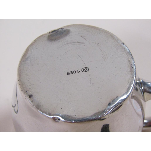 1745 - TWO CONTINENTAL SILVER TANKARDS 3.7ozt