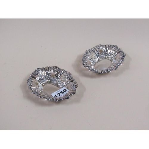 1750 - PAIR PIERCED SILVER DISHES