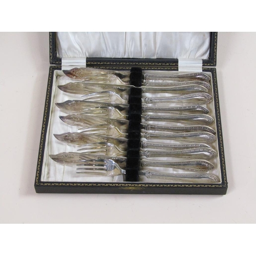 1766 - BOX SET OF SIX SILVER PLATED KNIVES AND FORKS