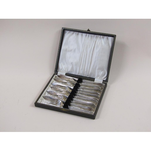 1766 - BOX SET OF SIX SILVER PLATED KNIVES AND FORKS