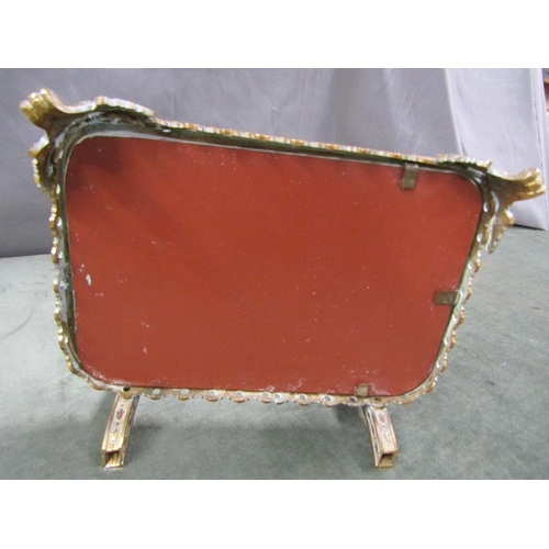 1502 - LATE 19/EARLY 20c CAST BRASS DRESSING TABLE MIRRORED STAND - 27cms H