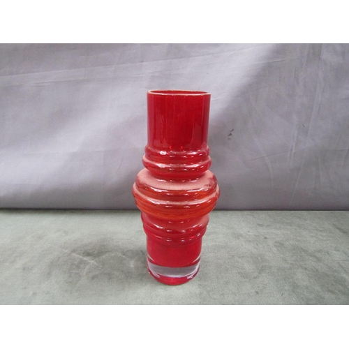 1795 - RIIHIMAKI ART GLASS VASE, 21CM H