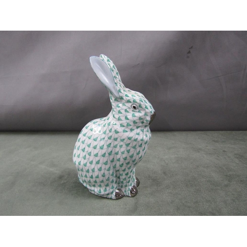 1802 - HEREND FISHNET RABBIT, 15CM H