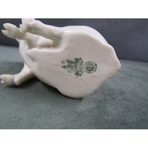 1807 - BELLEEK PORCELAIN PIG, 8CM H