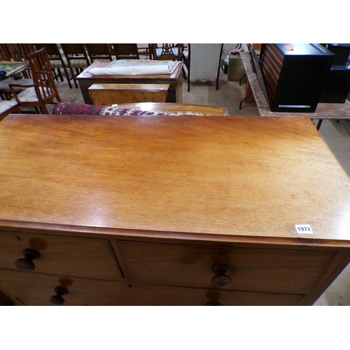 1972 - VICTORIAN MAHOGANY CHEST OF TWO SHORT/THREE LONG DRAWERS