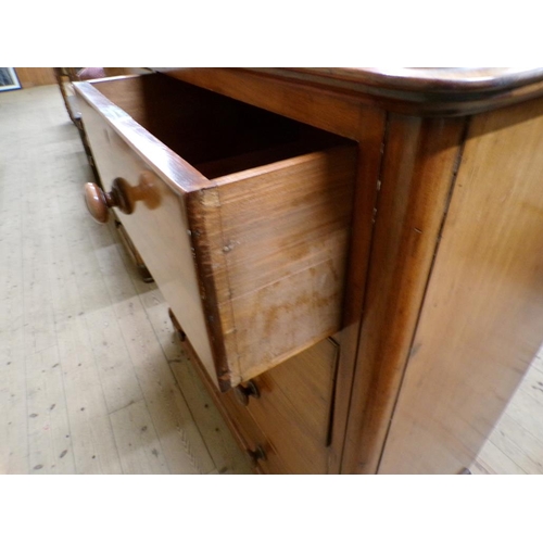 1972 - VICTORIAN MAHOGANY CHEST OF TWO SHORT/THREE LONG DRAWERS