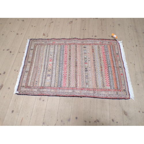 1975 - ORIENTAL WOOLLEN PATTERNED RUG 137cm x 81 cms