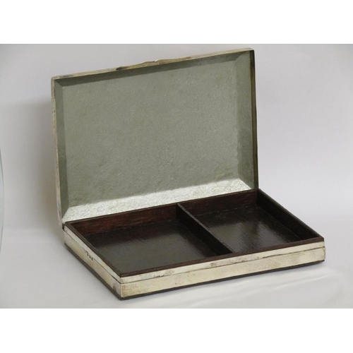 1758 - SILVER ENGINE TURNED CIGARETTE BOX, MAKERS MARKS FOR CORNELIUS DESORMEAUX SAUNDERS & JAMES FRANCIS H... 