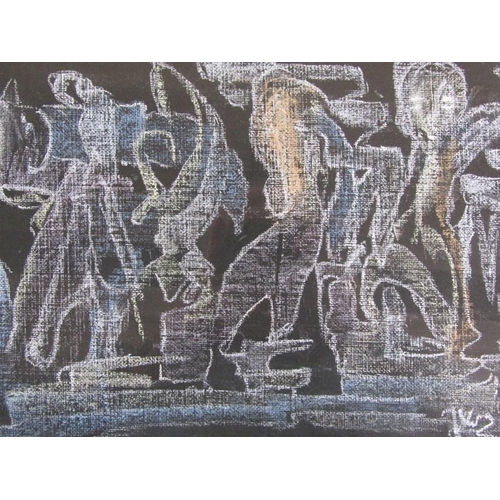 1262 - SIGNED INDISTINCTLY - SERIES OF THREE CHALK DRAWINGS ON PAPER, EACH F/G, 20CM X 29CM