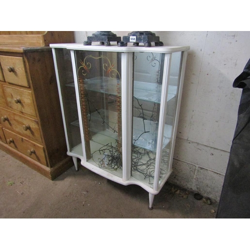 557 - WHITE PAINTED DISPLAY CABINET