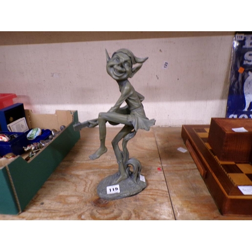 119 - BRONZED FIGURE OF A PIXIE WITH GUITAR