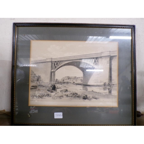 14 - PAIR OF B&W ENGRAVINGS - BRIDGES