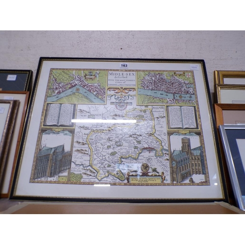 163 - COLLECTION OF FRAMED MAPS