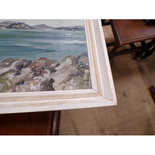 174 - TWO FRAMED OIL ON BOARDS - COASTAL SCENES