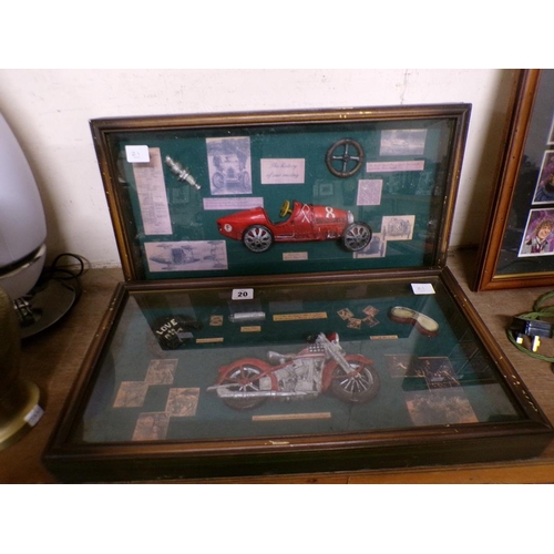 20 - FRAMED MOTORBIKE & CAR COLLAGES